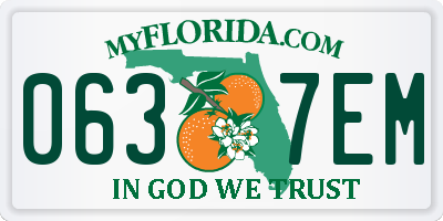 FL license plate 0637EM