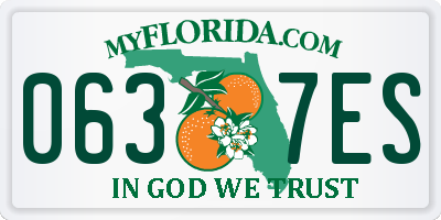 FL license plate 0637ES