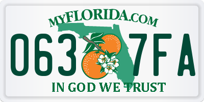 FL license plate 0637FA