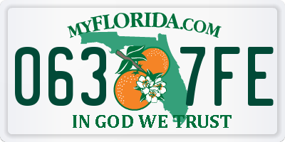 FL license plate 0637FE