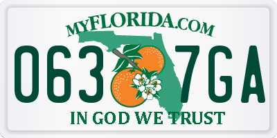 FL license plate 0637GA