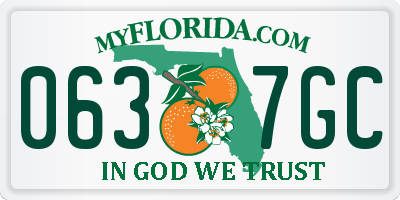 FL license plate 0637GC
