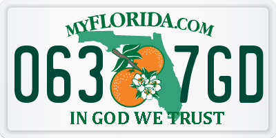 FL license plate 0637GD