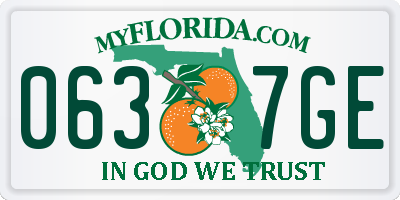 FL license plate 0637GE
