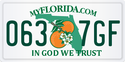 FL license plate 0637GF