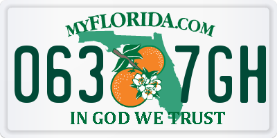 FL license plate 0637GH