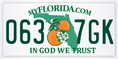 FL license plate 0637GK