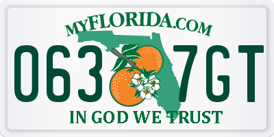 FL license plate 0637GT