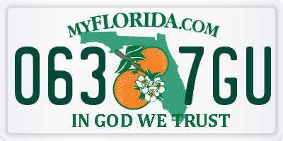 FL license plate 0637GU