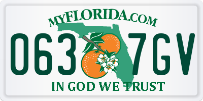 FL license plate 0637GV