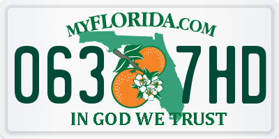 FL license plate 0637HD