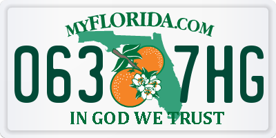 FL license plate 0637HG