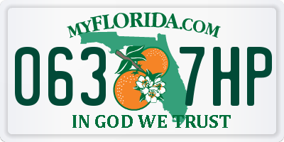 FL license plate 0637HP