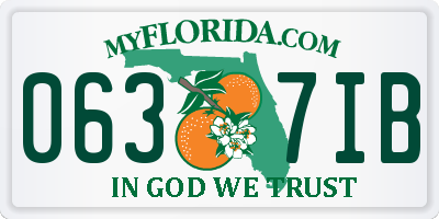FL license plate 0637IB
