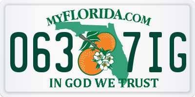 FL license plate 0637IG