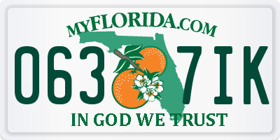 FL license plate 0637IK
