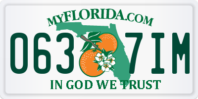 FL license plate 0637IM