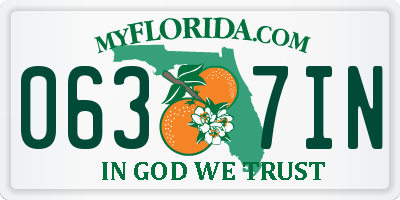 FL license plate 0637IN