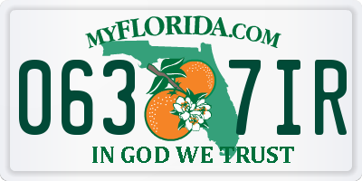 FL license plate 0637IR