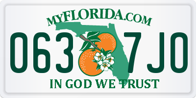 FL license plate 0637JO