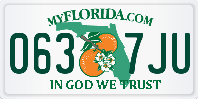 FL license plate 0637JU
