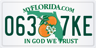 FL license plate 0637KE