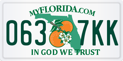 FL license plate 0637KK
