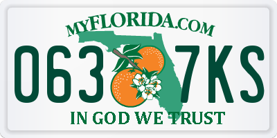 FL license plate 0637KS