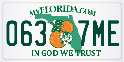 FL license plate 0637ME