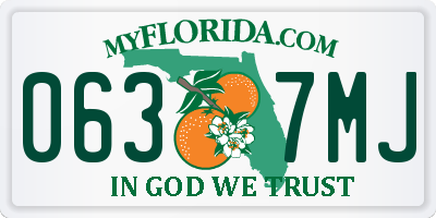 FL license plate 0637MJ