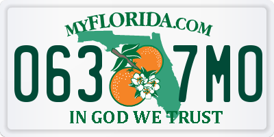 FL license plate 0637MO