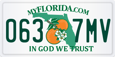 FL license plate 0637MV
