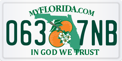 FL license plate 0637NB