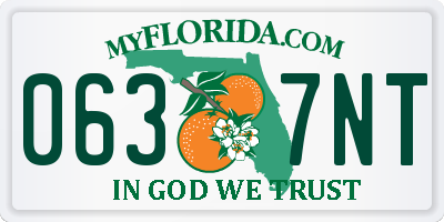 FL license plate 0637NT
