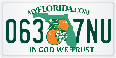 FL license plate 0637NU