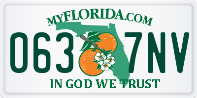FL license plate 0637NV