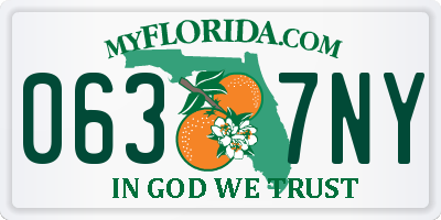 FL license plate 0637NY
