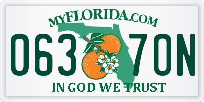 FL license plate 0637ON