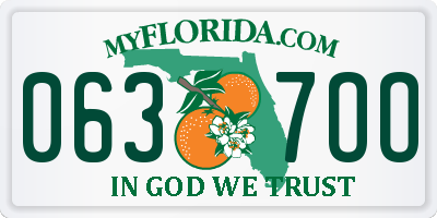 FL license plate 0637OO