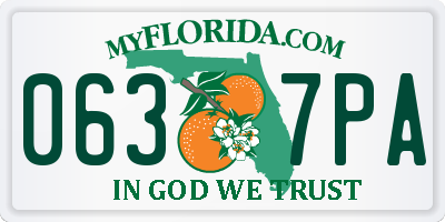 FL license plate 0637PA