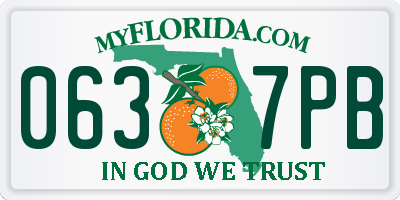 FL license plate 0637PB