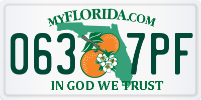 FL license plate 0637PF