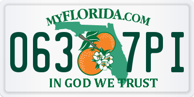 FL license plate 0637PI