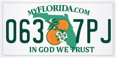 FL license plate 0637PJ