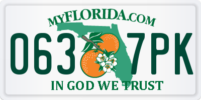 FL license plate 0637PK