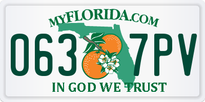 FL license plate 0637PV