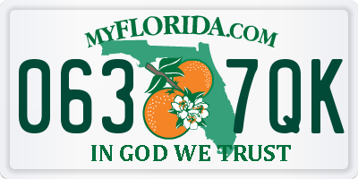 FL license plate 0637QK