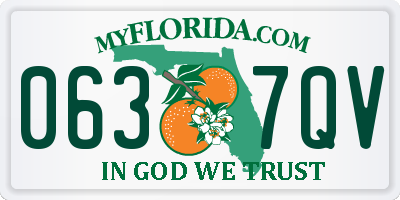 FL license plate 0637QV