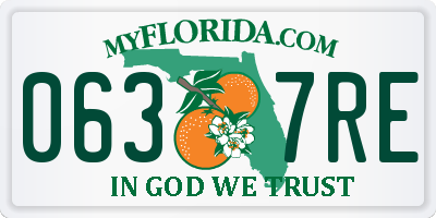 FL license plate 0637RE