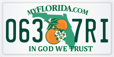 FL license plate 0637RI